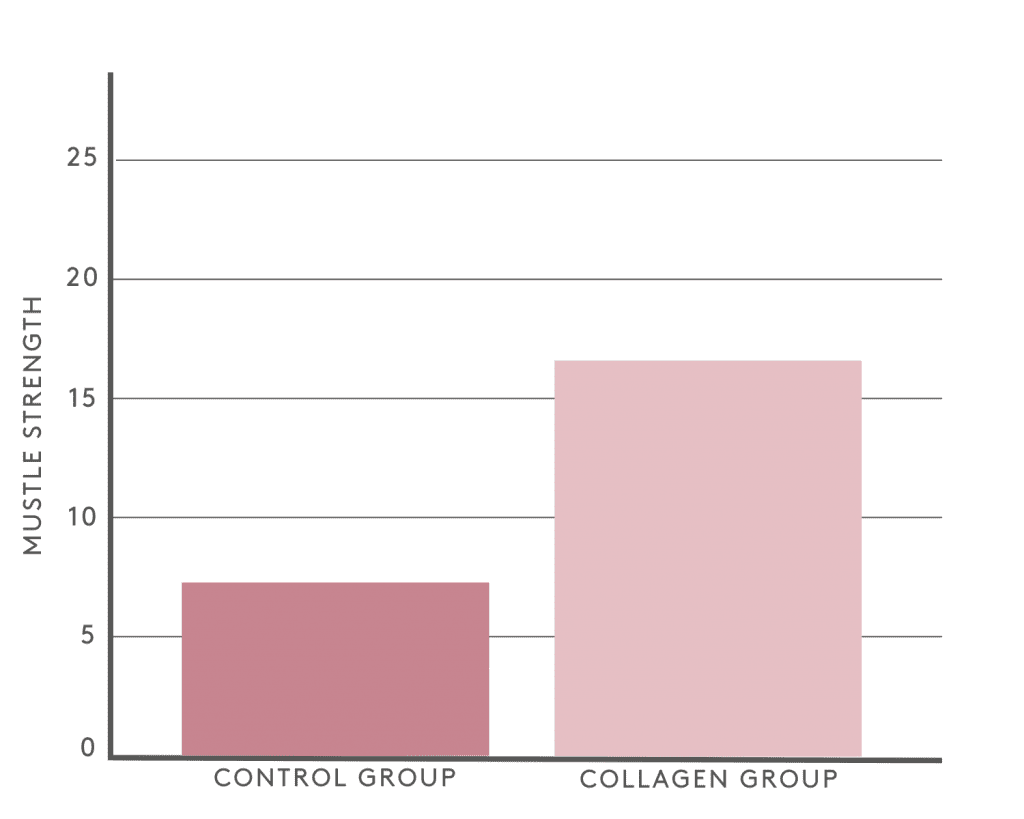 Graph showing collagen improving muscle strength